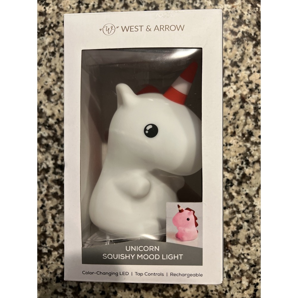 West & Arrow Color-changing Led Unicorn Squishy Mood Light Winter Magic NIB
